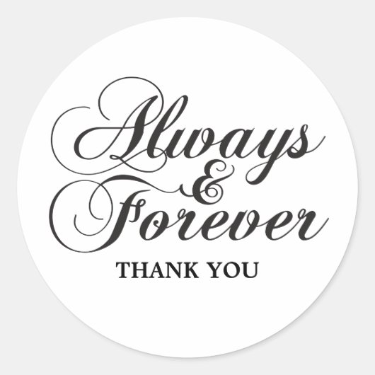 Ebony Always & Forever Thank You Stickers ラウンドシール (正面)