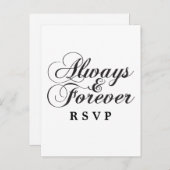 Ebony Always & Forever Wedding RSVPポストカード インビテーションポストカード (正面/裏面)