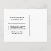 Ebony Always & Forever Wedding RSVPポストカード インビテーションポストカード (裏面)