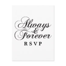 Ebony Always & Forever Wedding RSVPポストカード