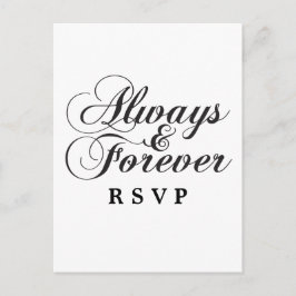 Ebony Always & Forever Wedding RSVPポストカード インビテーションポストカード
