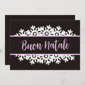 Ebony Black, Light Purple and White Snowflakes シーズンカード (正面/裏面)