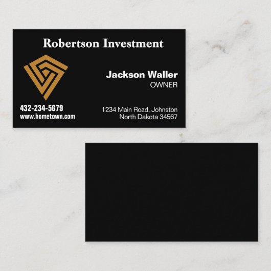 Ebony Calling Card for Any Business 名刺 (正面/裏面)