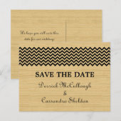 Ebony Chevron素朴日付ポストカードの保存 案内ポストカード (正面/裏面)