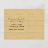 Ebony Chevron素朴日付ポストカードの保存 案内ポストカード (裏面)