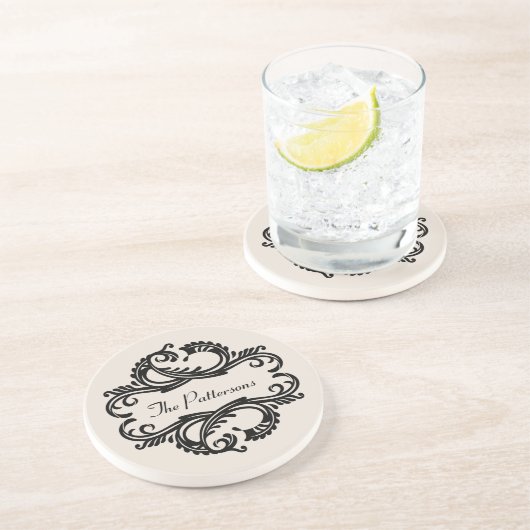 Ebony Chic Damask Coaster コースター (側面)