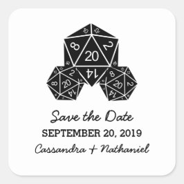 Ebony D20サイコロ日付ステッカーを保存 スクエアシール