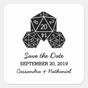 Ebony D20サイコロ日付ステッカーを保存 スクエアシール