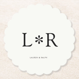 Ebony & Ivory Simple Chic Couple ペーパーコースター