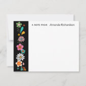 Ebony LOVEフラワーグルービー70のテーマフラットノートカード サンキューカード (正面)