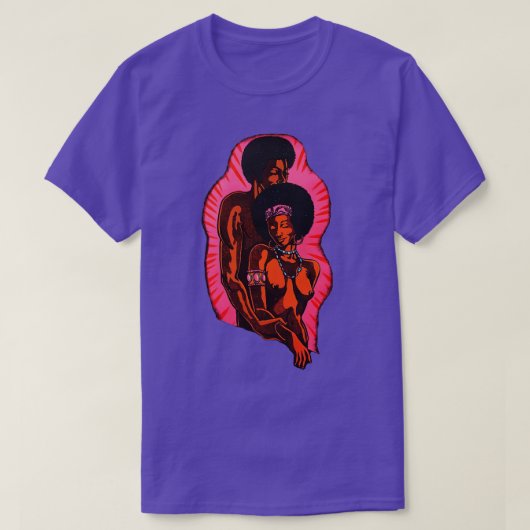 Ebony Love 1970sブラックライトポスター Tシャツ (デザイン正面)
