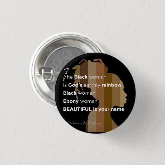  Ebony woman, Tote Bag 缶バッジ (正面&裏面)