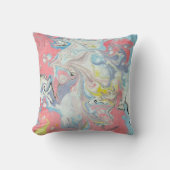 Ebru Art Pastel Abstract Marbled クッション (正面)
