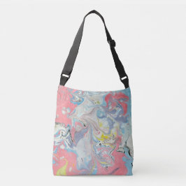 Ebru Art Pastel Abstract Marbled Cross Body Bag クロスボディバッグ