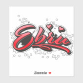 Ebru red Heart Graffiti Aufkleber Sticker シール (シート)