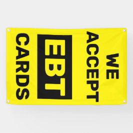 EBTカード利用可能 コンビニ ショップの壁面 横断幕