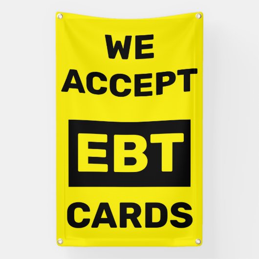 EBTカード利用可能 コンビニ ショップの壁面 横断幕 (縦)