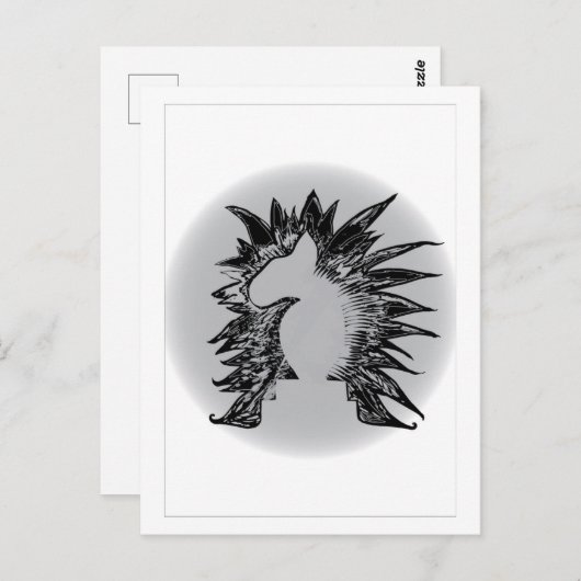 EBTチェスナイトモダンペットアートイラストレーション ポストカード (正面/裏面)