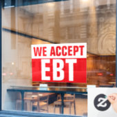 EBT利用可 赤い看板 ウィンドウサイン (カフェ窓)