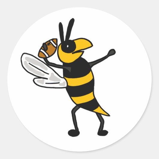 EC – イエロージャケット投げサッカーマンガ ラウンドシール (正面)