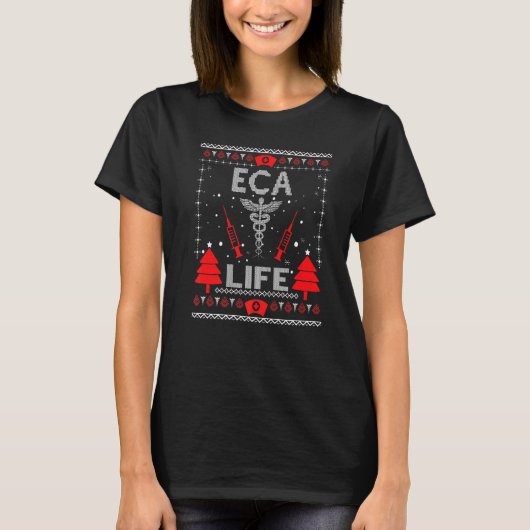 Ecaライフ醜いクリスマスセーター一致グループXm Tシャツ (正面)