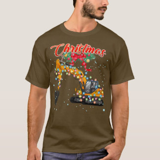 Ecavator Christmas、Ecavator with Ecavatorクリスマスライト Tシャツ