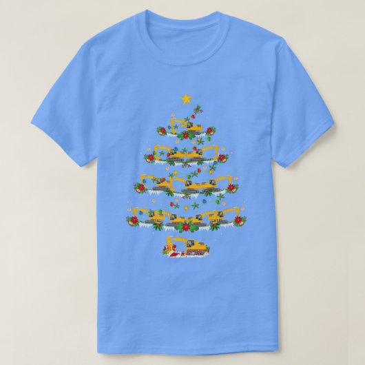 Ecavator LoverクリスマスMatching Santa Ecavator Christ Tシャツ (デザイン正面)