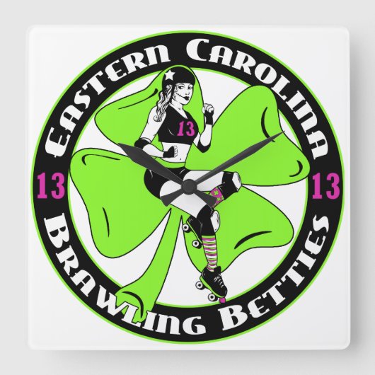 ECBBの正方形の時計 スクエア壁時計 (正面)