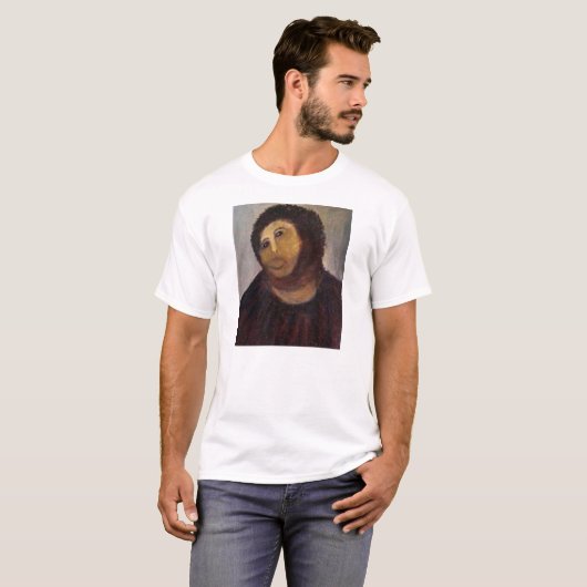 ECCEのヒト属元のRESTOROのフレスコ画の人の白いT Tシャツ (正面フル)