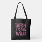 Eccentric Black Bag with Pink Leopard Quote トートバッグ (裏面)