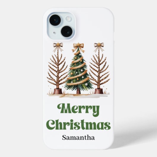 Eccentric leopard Christmas trees personalized  Case-Mate iPhoneケース (裏面)