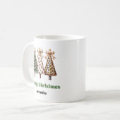 Eccentric Leopard Christmas Trees Personalized Mug コーヒーマグカップ (正面左)