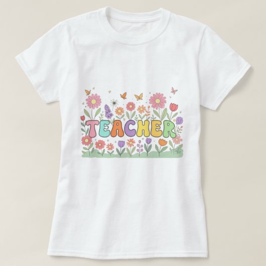 Eccentric ‘Teacher ’ Art – Pastel Gift for Teacher Tシャツ (デザイン正面)