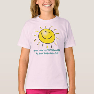 Ecclesiastesの聖書の詩の微笑の太陽のデザイン Tシャツ