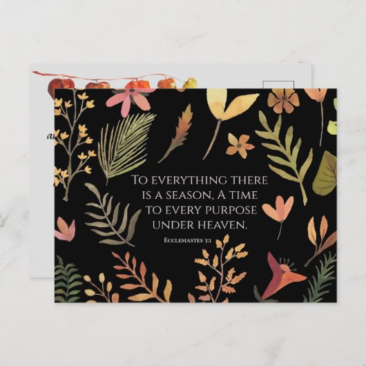 Ecclesiastes 3:1すべてには季節がある。 ポストカード (正面/裏面)