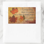 Ecclesiastes 3:1すべてには季節がある。 長方形シール (バッグ)