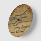 Ecclesiastes 3:1聖なる書物、 経典アートギフト ラウンド壁時計 (傾斜)