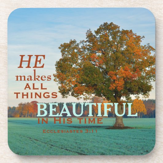 Ecclesiastes 3:11すべてのもの美しいコースター コースター (正面)