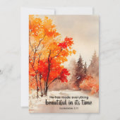 Ecclesiastes 3:11バイブル聖句秋フラットカード (正面)