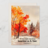 Ecclesiastes 3:11バイブル聖句秋フラットカード (正面/裏面)