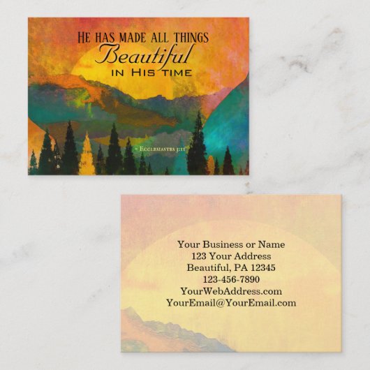Ecclesiastes 3:11彼は万物を美しくした 名刺 (正面/裏面)