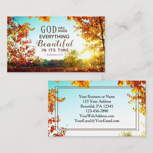 Ecclesiastes 3:11彼は全てを美しくした 名刺 (正面/裏面)