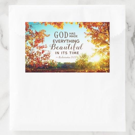 Ecclesiastes 3:11彼は全てを美しくした 長方形シール (バッグ)