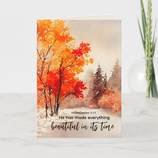 Ecclesiastes 3:11聖書の聖句秋水色 カード (正面)