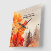 Ecclesiastes 3:11聖書の聖句秋水色 スクエア壁時計 (傾斜)