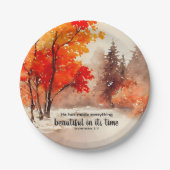 Ecclesiastes 3:11聖書の聖句秋水色 ペーパープレート (正面)