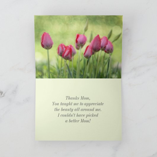 Ecclesiastes 3:11, Bible Verse Mother's Day Tullip カード (内部)
