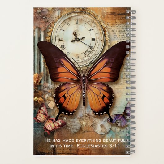 Ecclesiastes 3:11 Journal Butterfly Clock Notebook ノートブック (裏面)