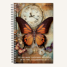 Ecclesiastes 3:11 Journal Butterfly Clock Notebook ノートブック