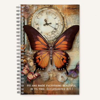 Ecclesiastes 3:11 Journal Butterfly Clock Notebook ノートブック